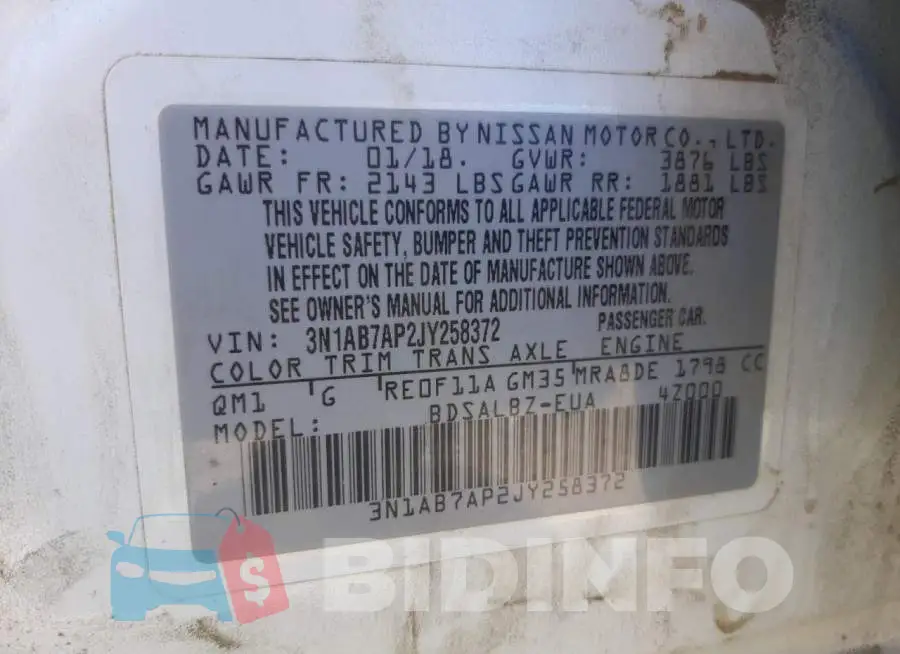 3N1AB7AP2JY258372 Photo# 10