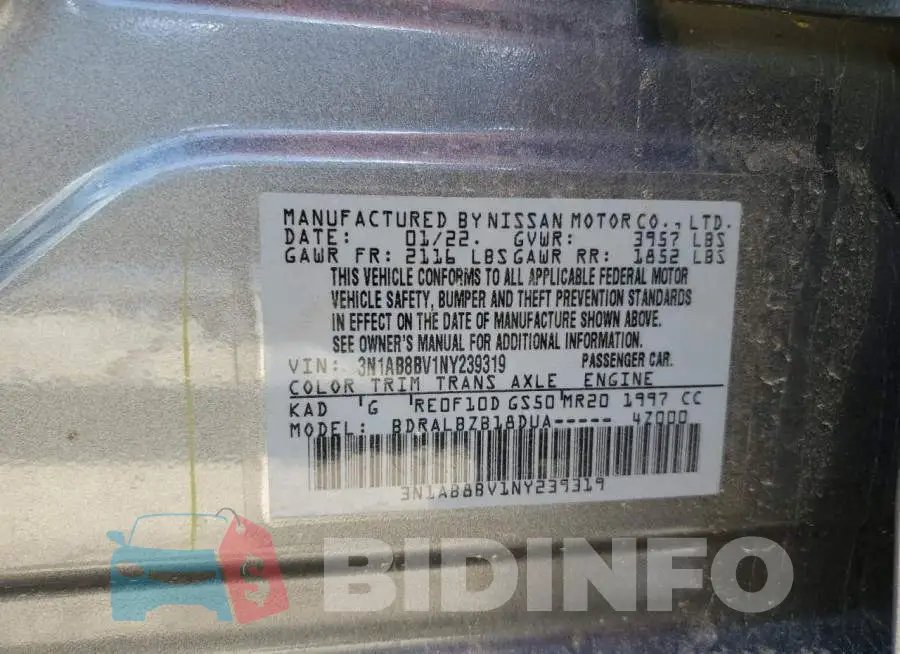 3N1AB8BV1NY239319 Photo# 10