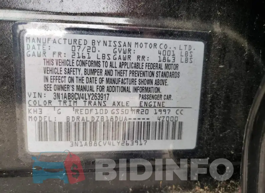 3N1AB8CV4LY263917 Photo# 10