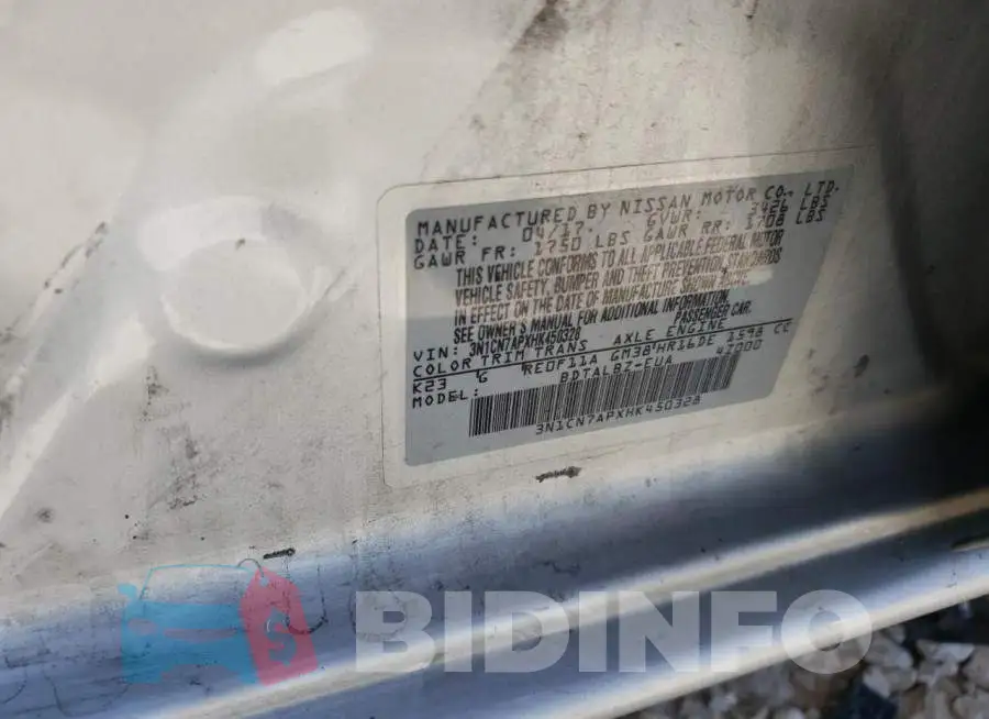 3N1CN7APXHK450328 Photo# 10