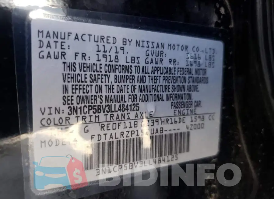 3N1CP5BV3LL484125 Photo# 10