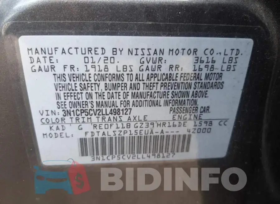 3N1CP5CV2LL498127 Photo# 10