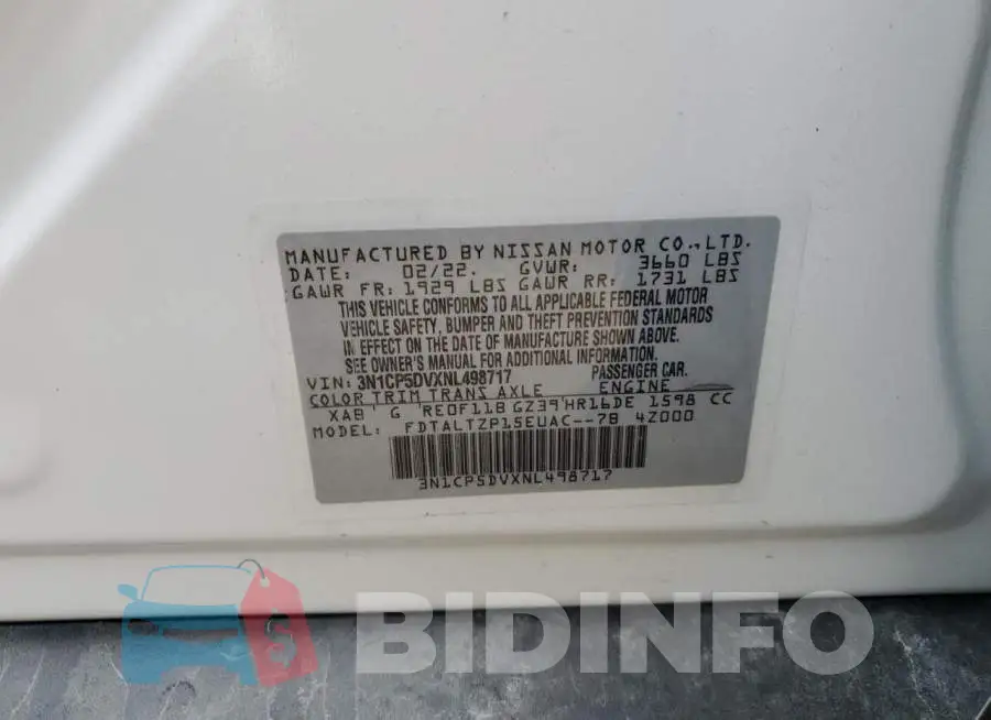 3N1CP5DVXNL498717 Photo# 10