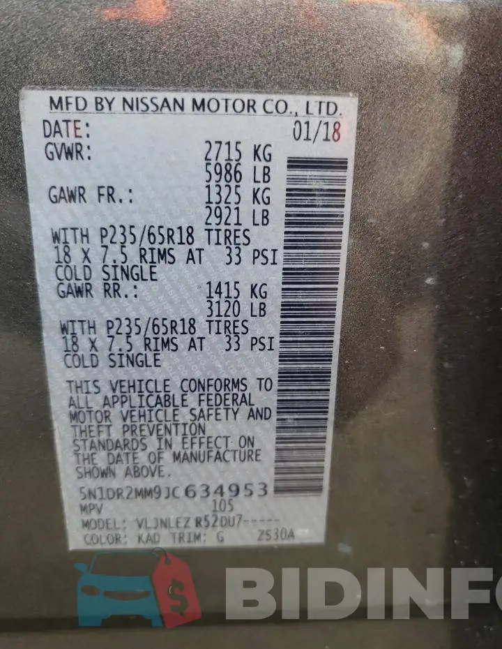 5N1DR2MM9JC634953 Photo# 10