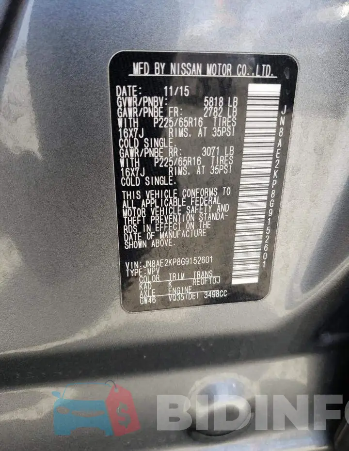 JN8AE2KP8G9152601 Photo# 10