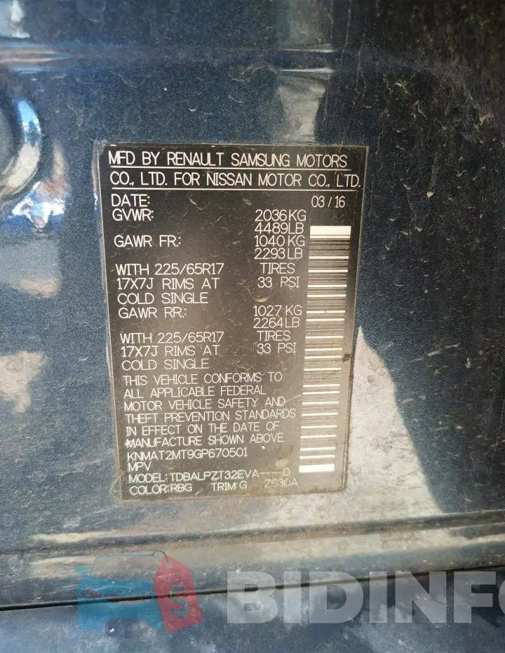 KNMAT2MT9GP670501 Photo# 10