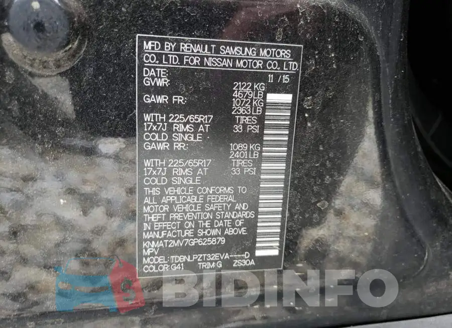 KNMAT2MV7GP625879 Photo# 10