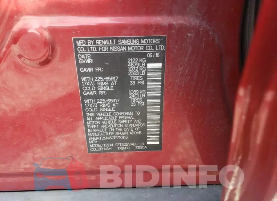 KNMAT2MV8GP710116 Photo# 10