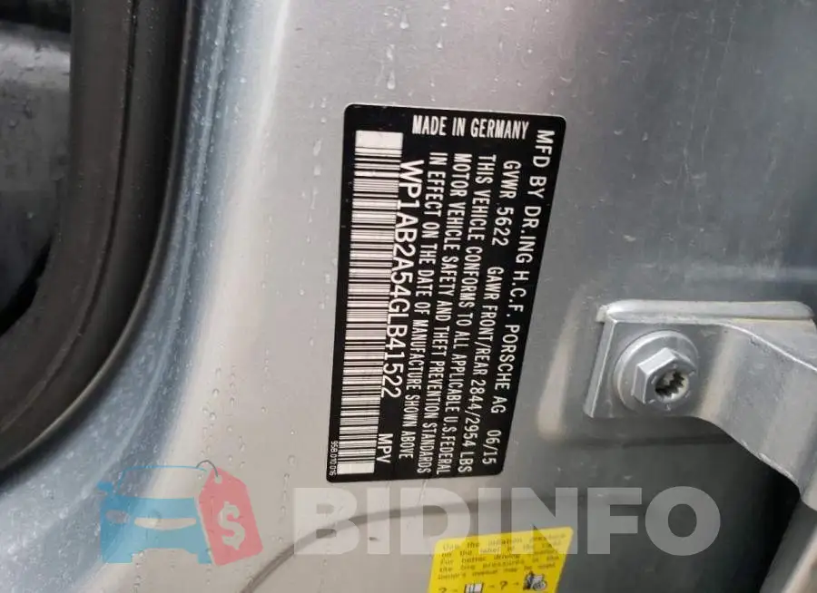 WP1AB2A54GLB41522 Photo# 10
