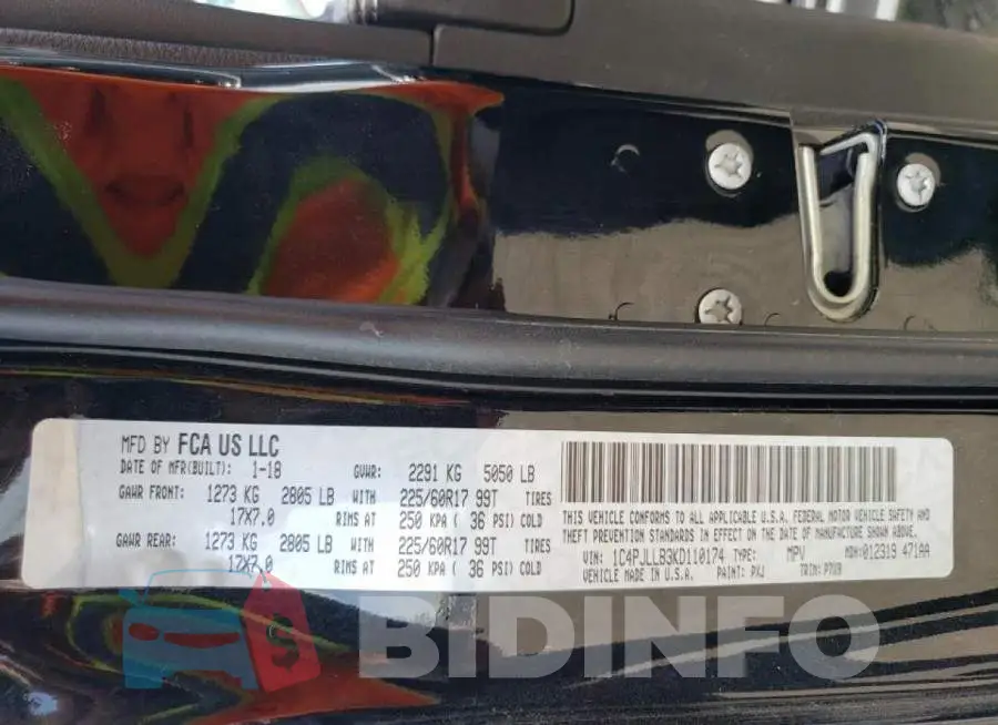 1C4PJLLB3KD110174 Photo# 10