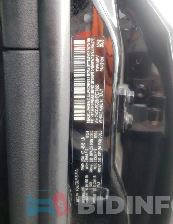ZACCJBCB8HPE77865 Photo# 10