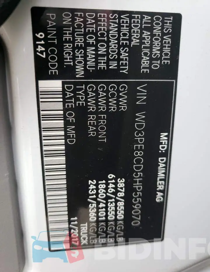 WD3PE8CD5HP559070 Photo# 10