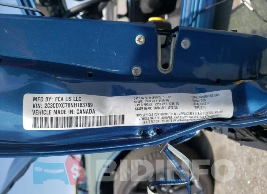 2C3CDXCT6NH163789 Photo# 10