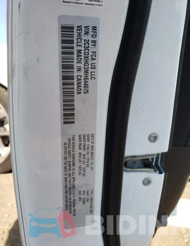 2C3CDXHG3MH644075 Photo# 10