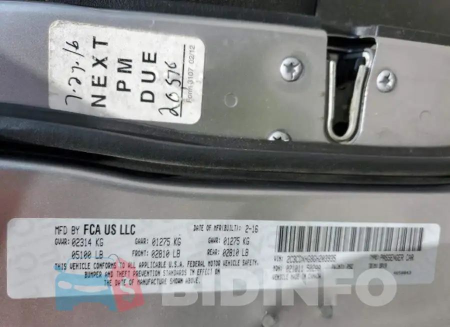 2C3CDXHG8GH203935 Photo# 10
