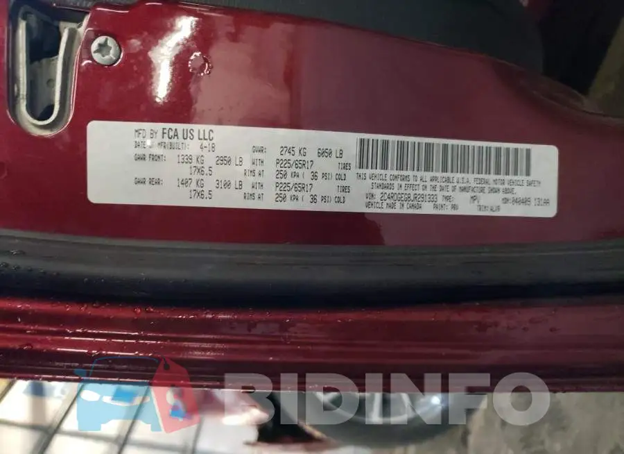 2C4RDGEG8JR291333 Photo# 10