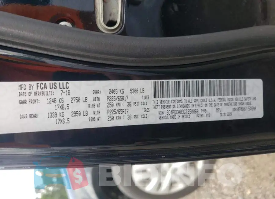 3C4PDCAB3GT250060 Photo# 10