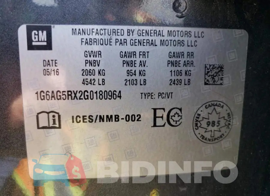 1G6AG5RX2G0180964 Photo# 10