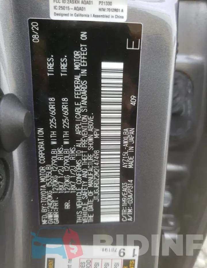 JTJGJRDZ2M2147498 Photo# 10