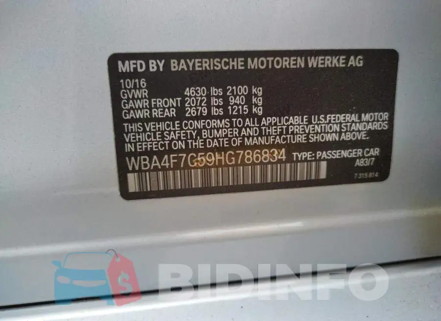 WBA4F7C59HG786834 Photo# 10