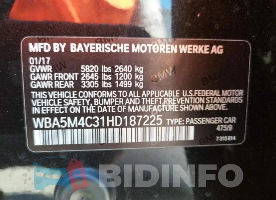 WBA5M4C31HD187225 Photo# 10