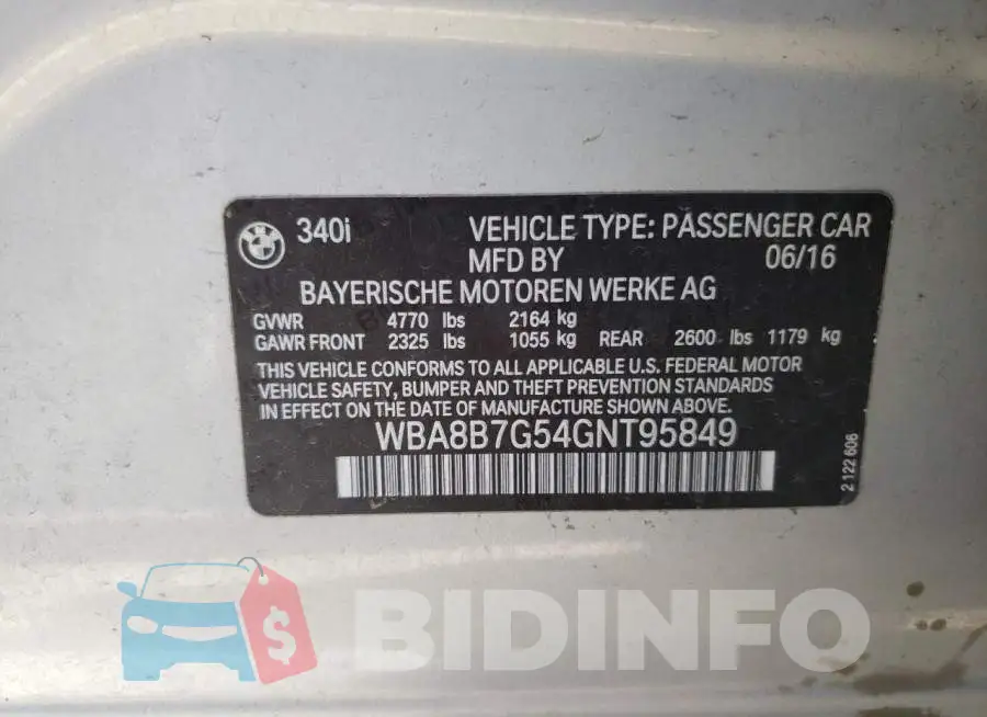 WBA8B7G54GNT95849 Photo# 10