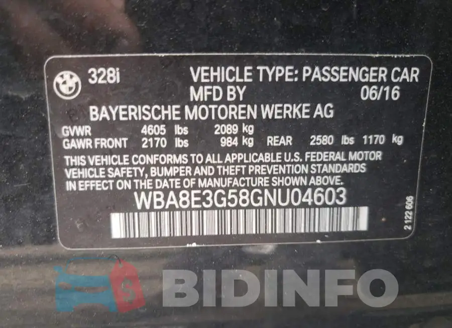 WBA8E3G58GNU04603 Photo# 10