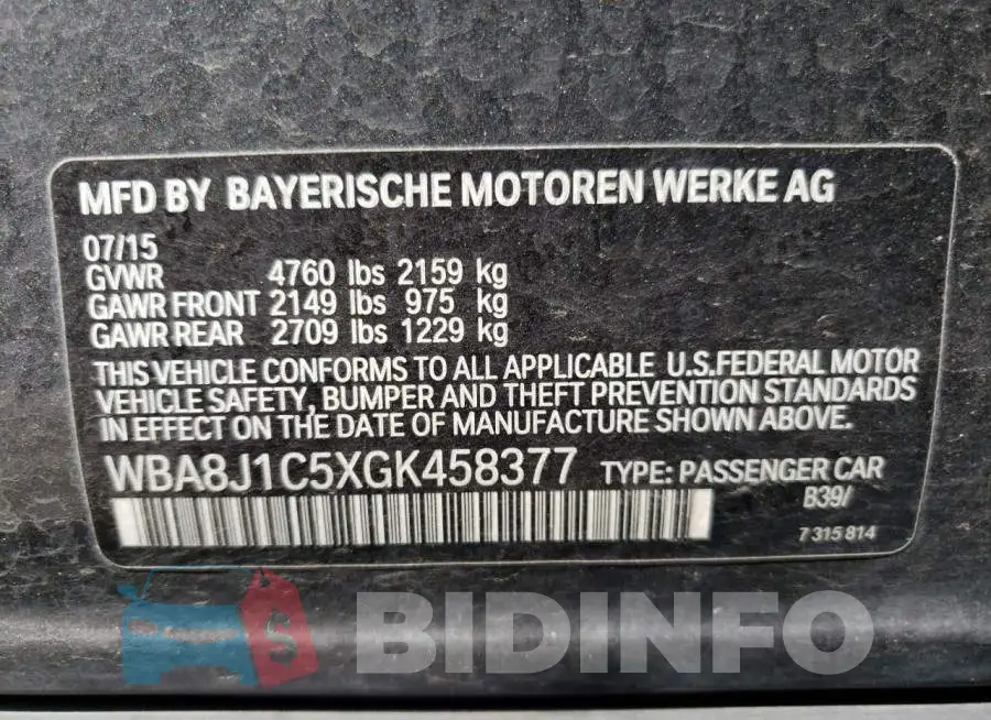 WBA8J1C5XGK458377 Photo# 10