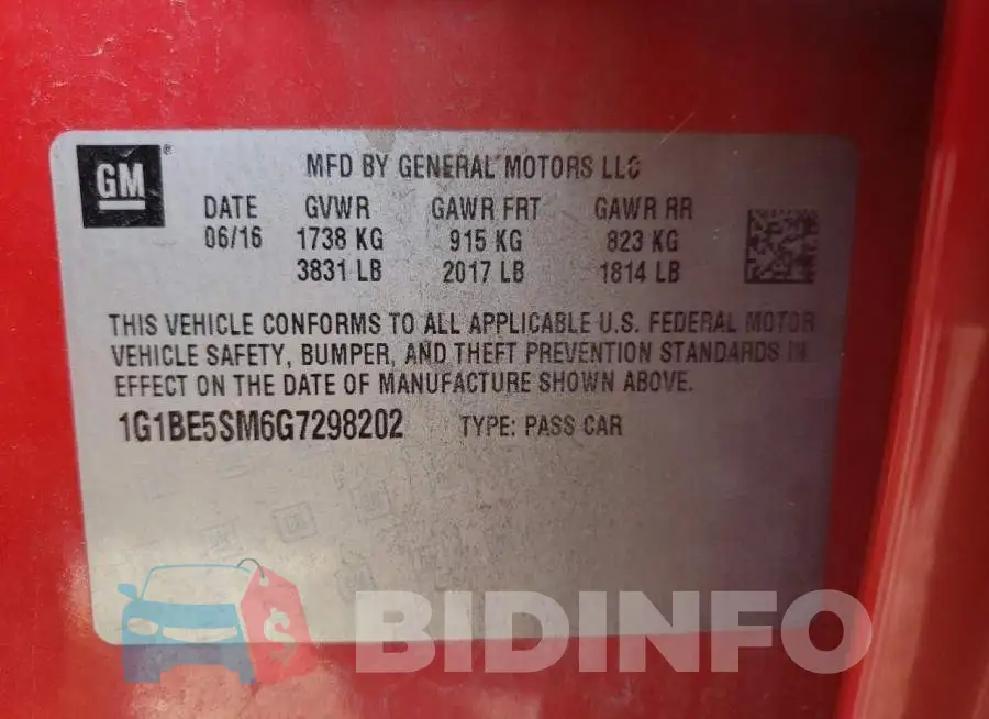 1G1BE5SM6G7298202 Photo# 10