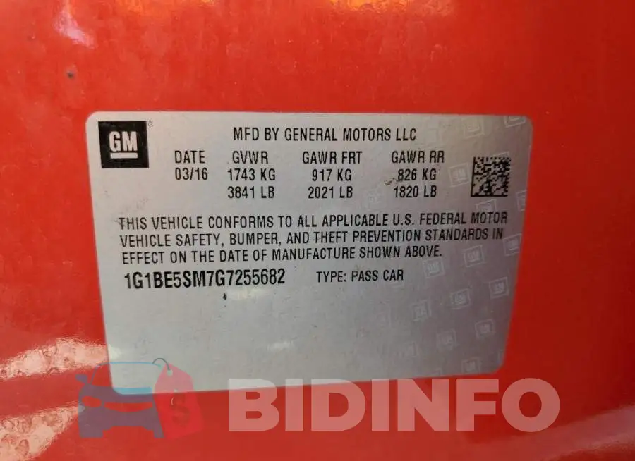 1G1BE5SM7G7255682 Photo# 10