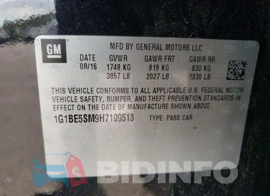 1G1BE5SM9H7109513 Photo# 10