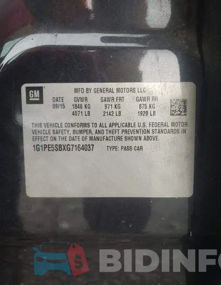 1G1PE5SBXG7164037 Photo# 10