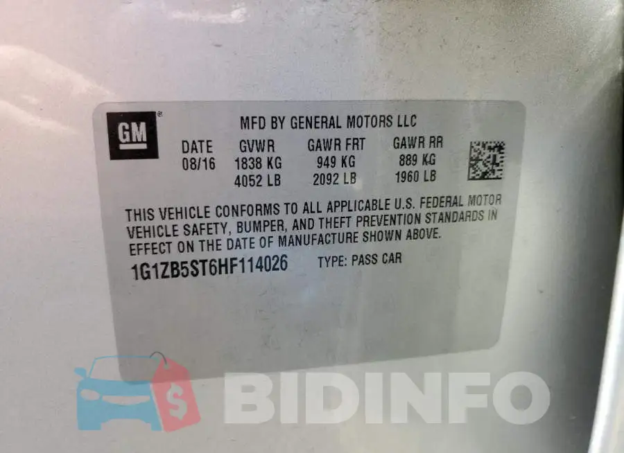 1G1ZB5ST6HF114026 Photo# 10
