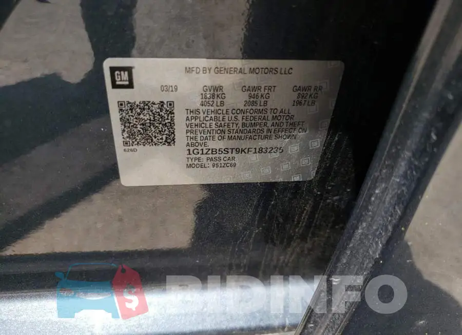 1G1ZB5ST9KF183235 Photo# 10