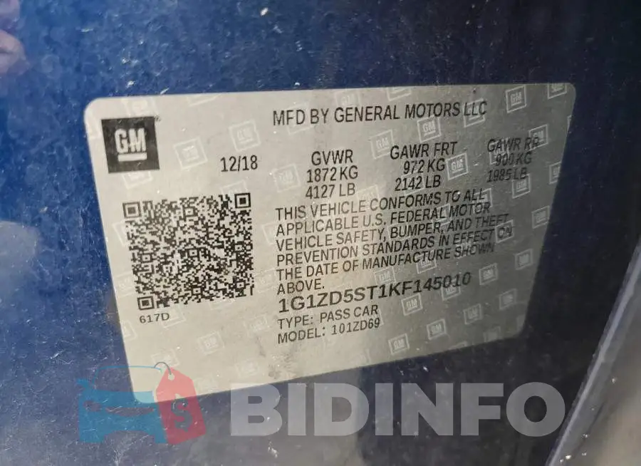 1G1ZD5ST1KF145010 Photo# 10