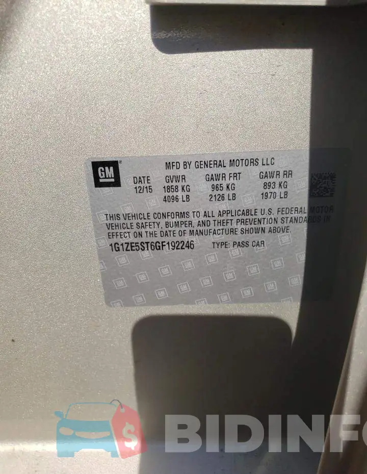 1G1ZE5ST6GF192246 Photo# 10