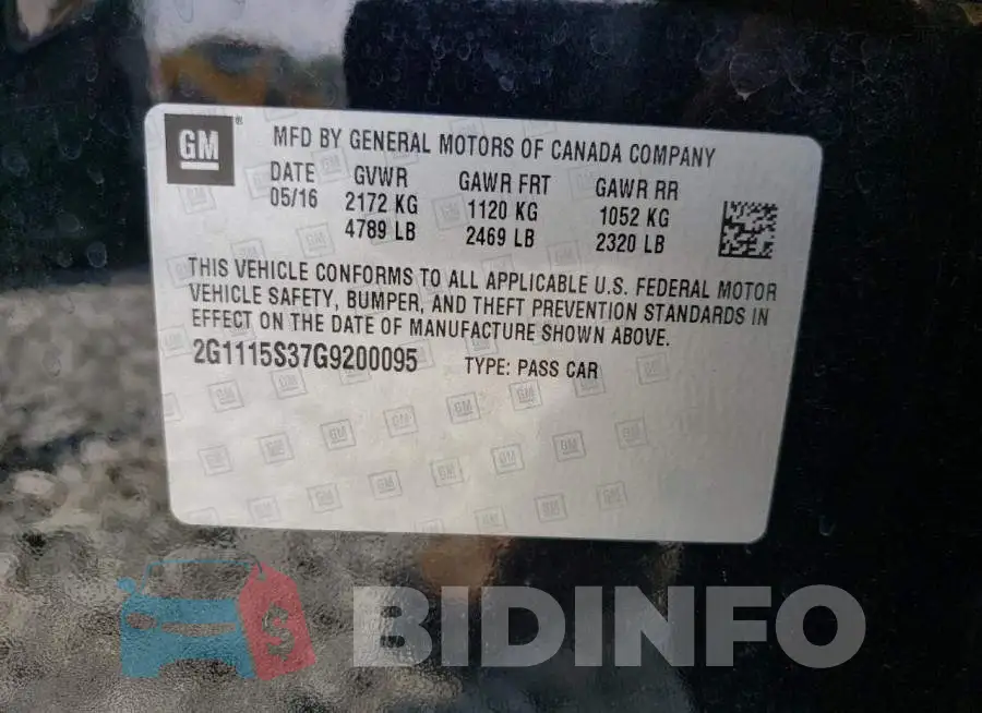 2G1115S37G9200095 Photo# 10