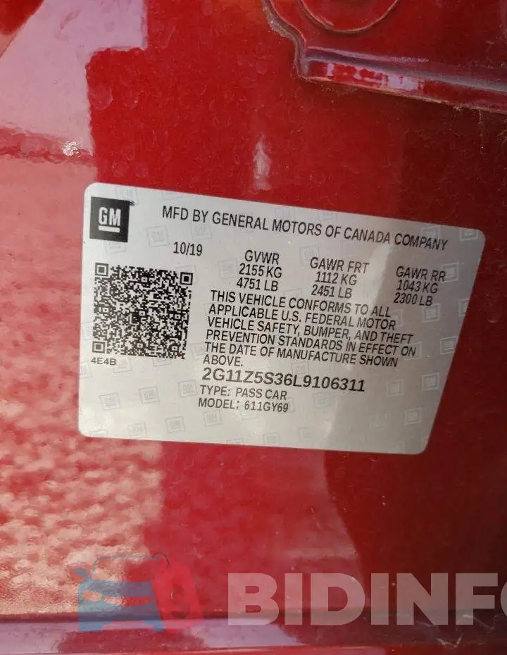 2G11Z5S36L9106311 Photo# 10