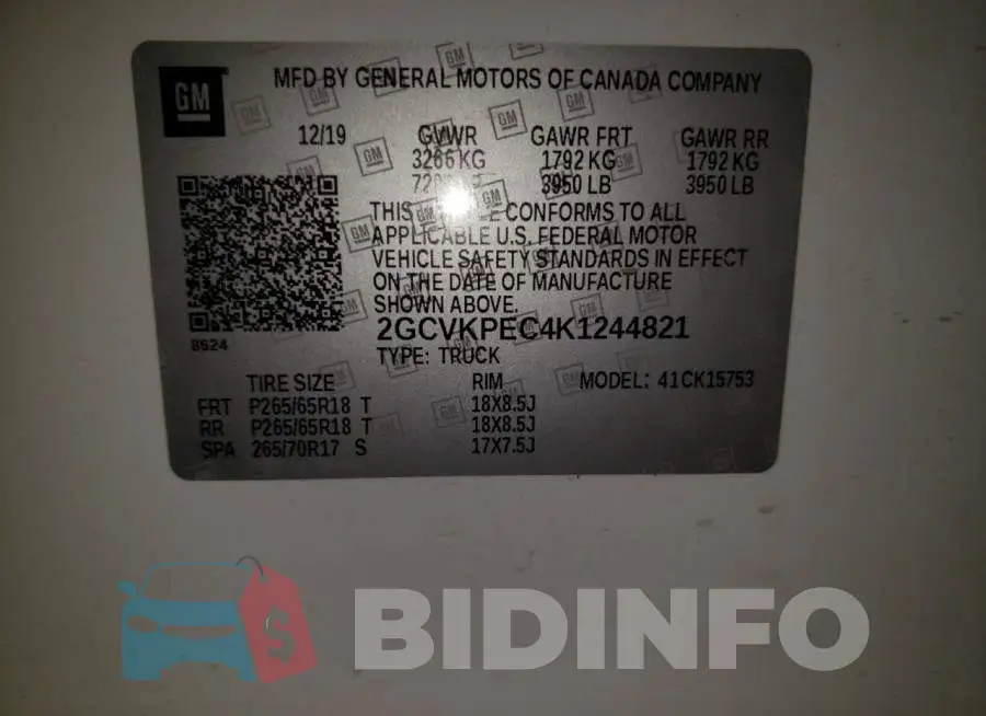 2GCVKPEC4K1244821 Photo# 10