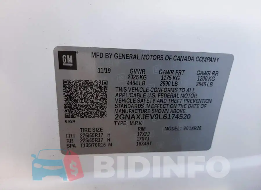 2GNAXJEV9L6174520 Photo# 10