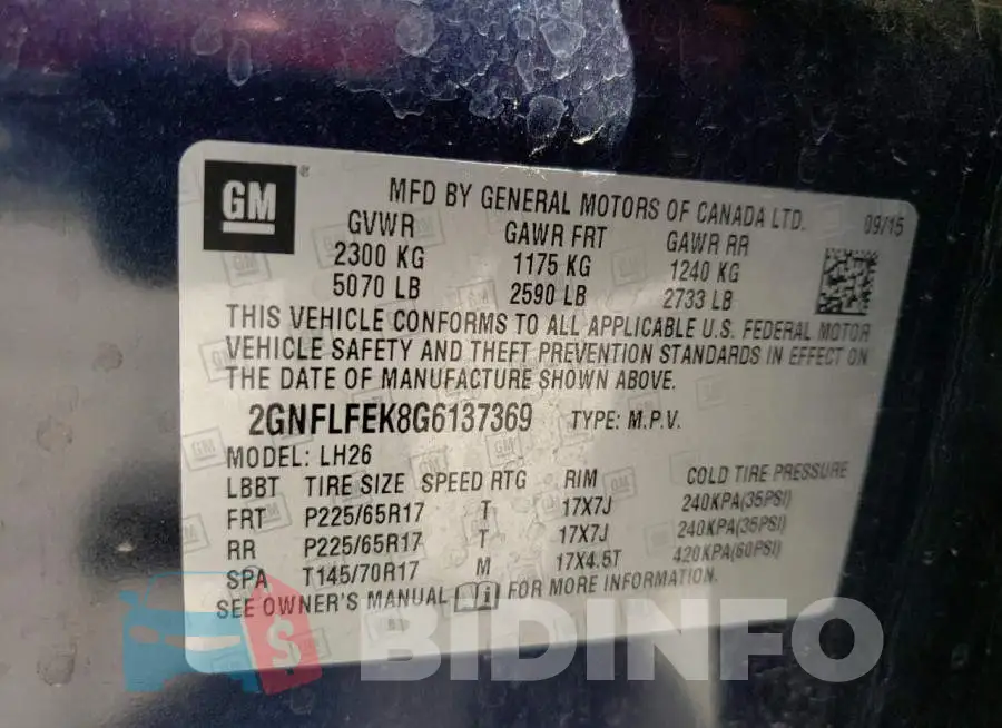 2GNFLFEK8G6137369 Photo# 10