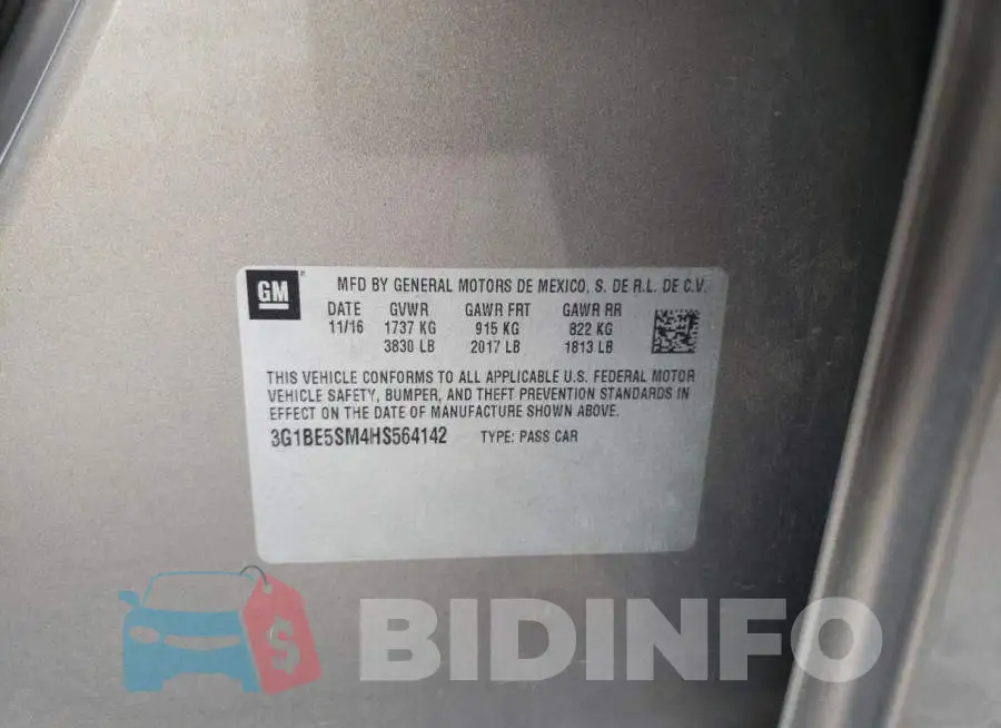 3G1BE5SM4HS564142 Photo# 10