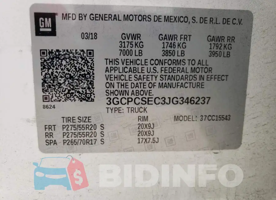 3GCPCSEC3JG346237 Photo# 10