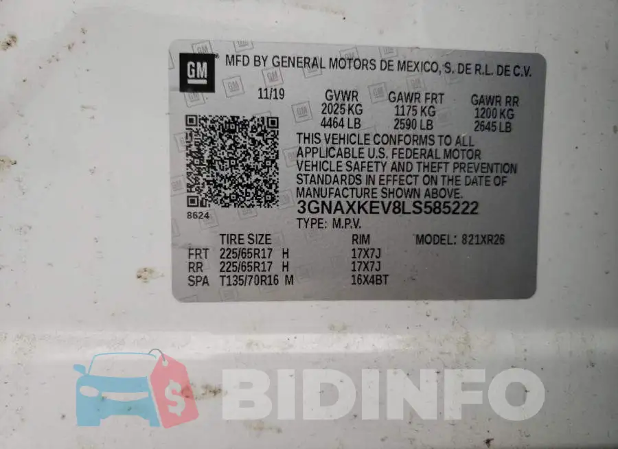 3GNAXKEV8LS585222 Photo# 10