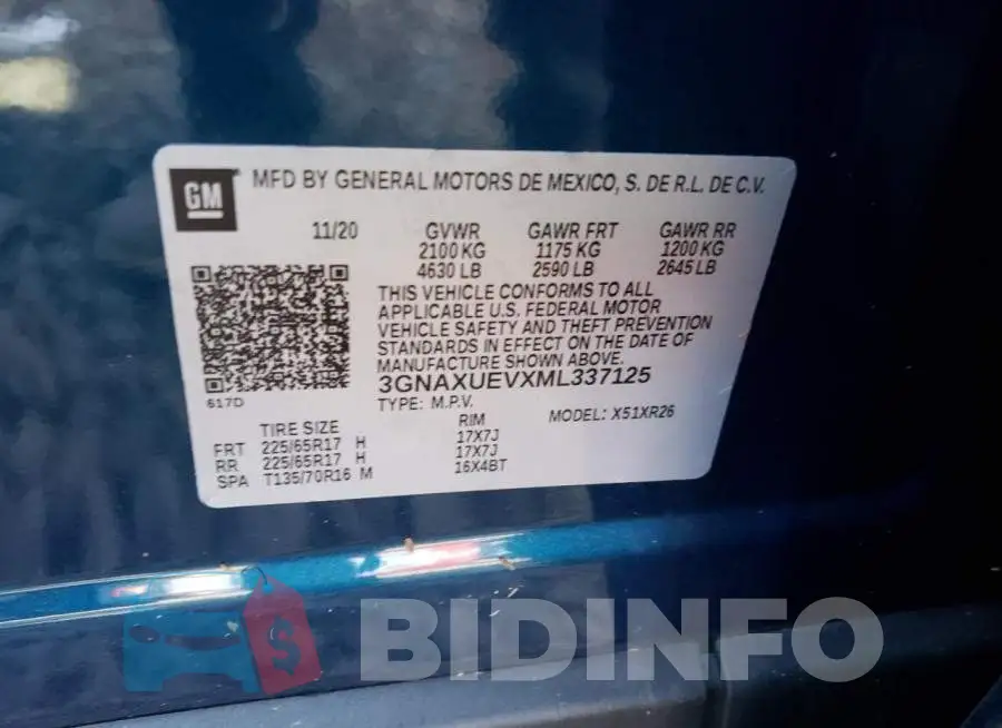 3GNAXUEVXML337125 Photo# 10