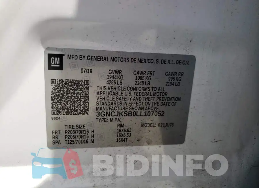 3GNCJKSB0LL107052 Photo# 10