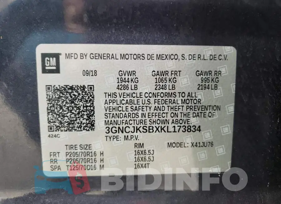 3GNCJKSBXKL173834 Photo# 10