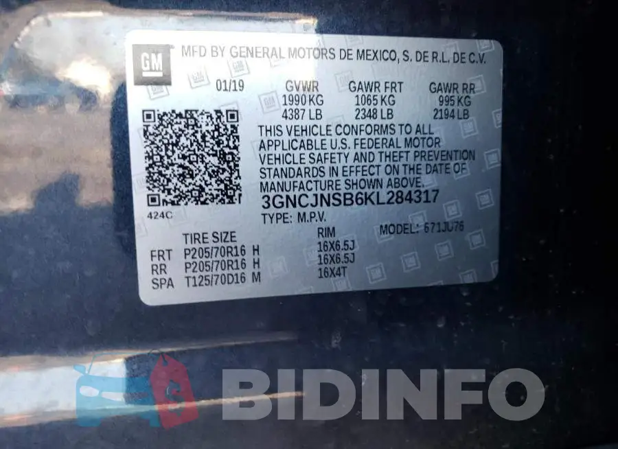 3GNCJNSB6KL284317 Photo# 10