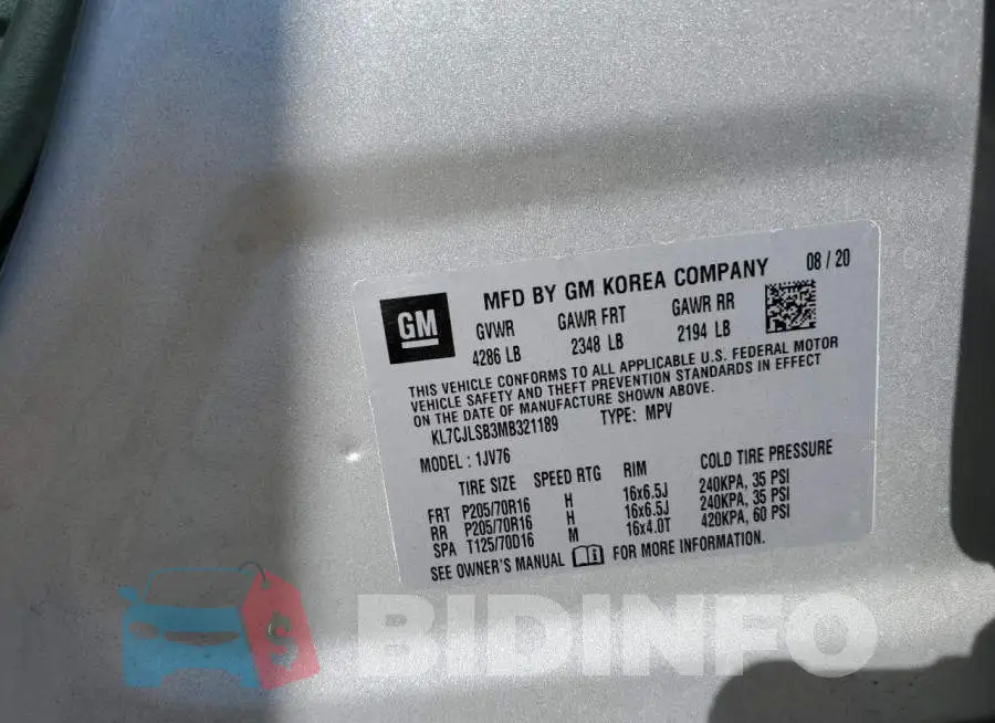 KL7CJLSB3MB321189 Photo# 10