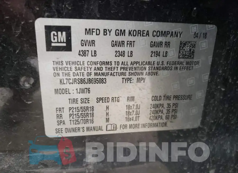 KL7CJRSB6JB695083 Photo# 10
